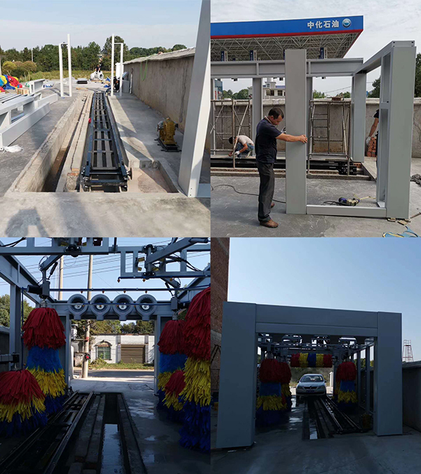 精簡(jiǎn)縮短隧道9刷洗車設(shè)備9.M 自動(dòng)洗車機(jī)安裝調(diào)試現(xiàn)場(chǎng)…